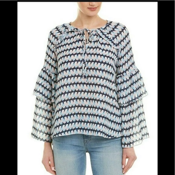 NWT 278$ .Parker Tiered Sleeve Top - Picture 1 of 2